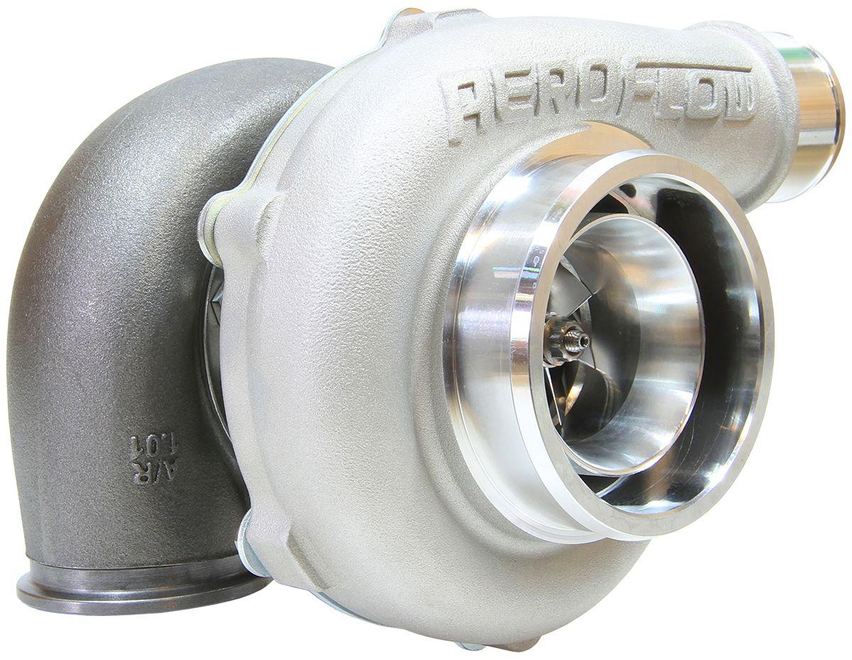 Aeroflow Performance External Wastegate, V-Band Inlet & Exhaust Flanges Aeroflow BOOSTED 5455 V-Band 1.01 Turbocharger 650HP, Natural Cast Finish AF8005-3032 SR