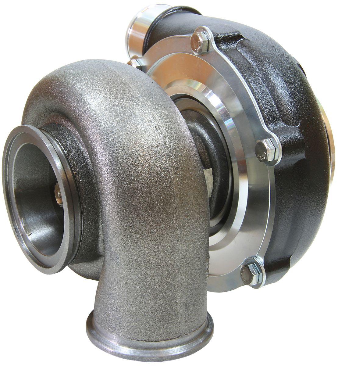 Aeroflow Performance External Wastegate, V-Band Inlet & Exhaust Flanges Aeroflow BOOSTED 5455 V-Band .83 Turbocharger 650HP, Hi Temp Black Finish AF8005-3031BLK SR