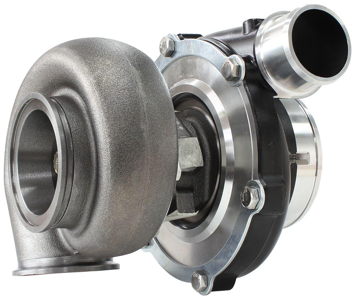 Aeroflow Performance External Wastegate, V-Band Inlet & Exhaust Flanges Aeroflow BOOSTED 5855 1.01 Reverse Rotation Turbocharger 750HP, Hi Temp Black Finish AF80 SR
