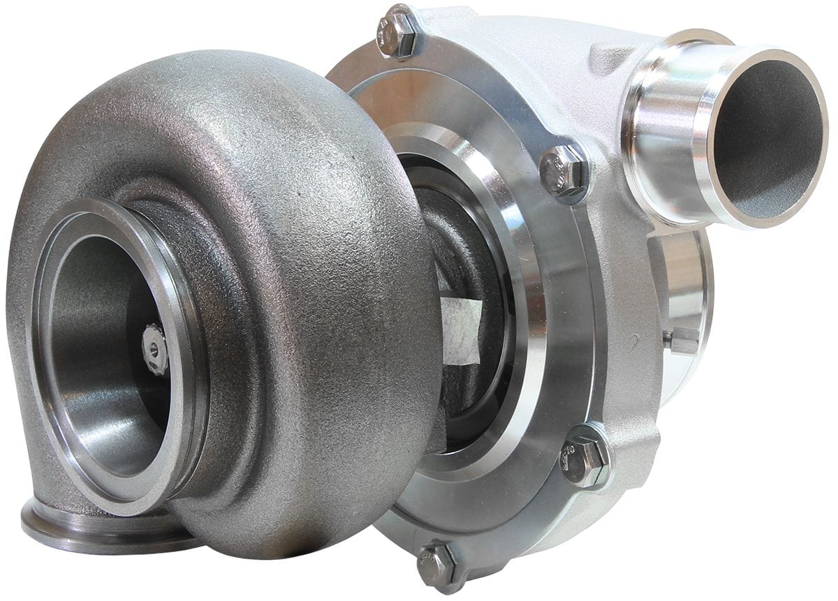 Aeroflow Performance External Wastegate, V-Band Inlet & Exhaust Flanges Aeroflow BOOSTED 5855 1.01 Reverse Rotation Turbocharger 750HP, Natural Cast Finish AF800 SR
