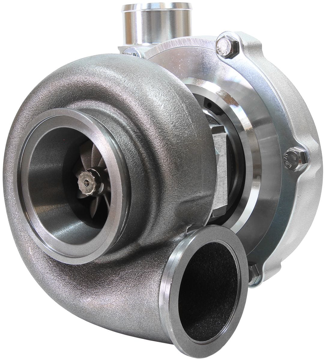 Aeroflow Performance External Wastegate, V-Band Inlet & Exhaust Flanges Aeroflow BOOSTED 5855 1.01 Reverse Rotation Turbocharger 750HP, Natural Cast Finish AF800 SR