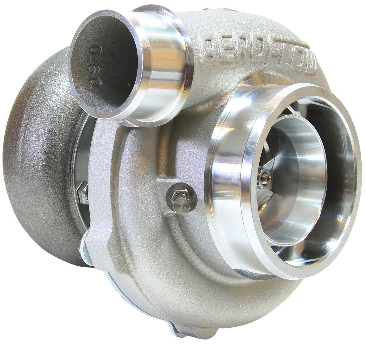 Aeroflow Performance External Wastegate, V-Band Inlet & Exhaust Flanges Aeroflow BOOSTED 5855 .83 Reverse Rotation Turbocharger 750HP, Natural Cast Finish AF8005 SR