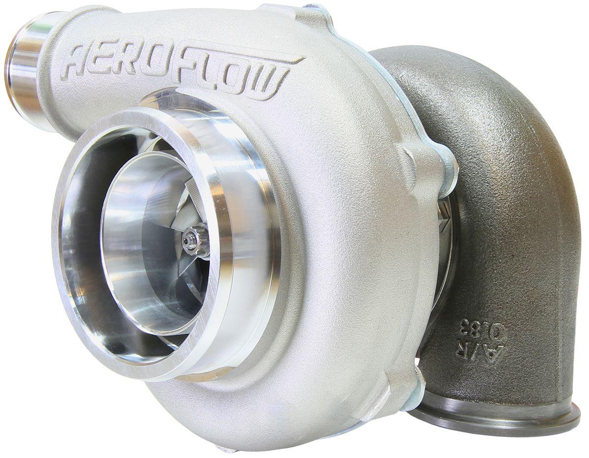 Aeroflow Performance External Wastegate, V-Band Inlet & Exhaust Flanges Aeroflow BOOSTED 5855 .83 Reverse Rotation Turbocharger 750HP, Natural Cast Finish AF8005 SR