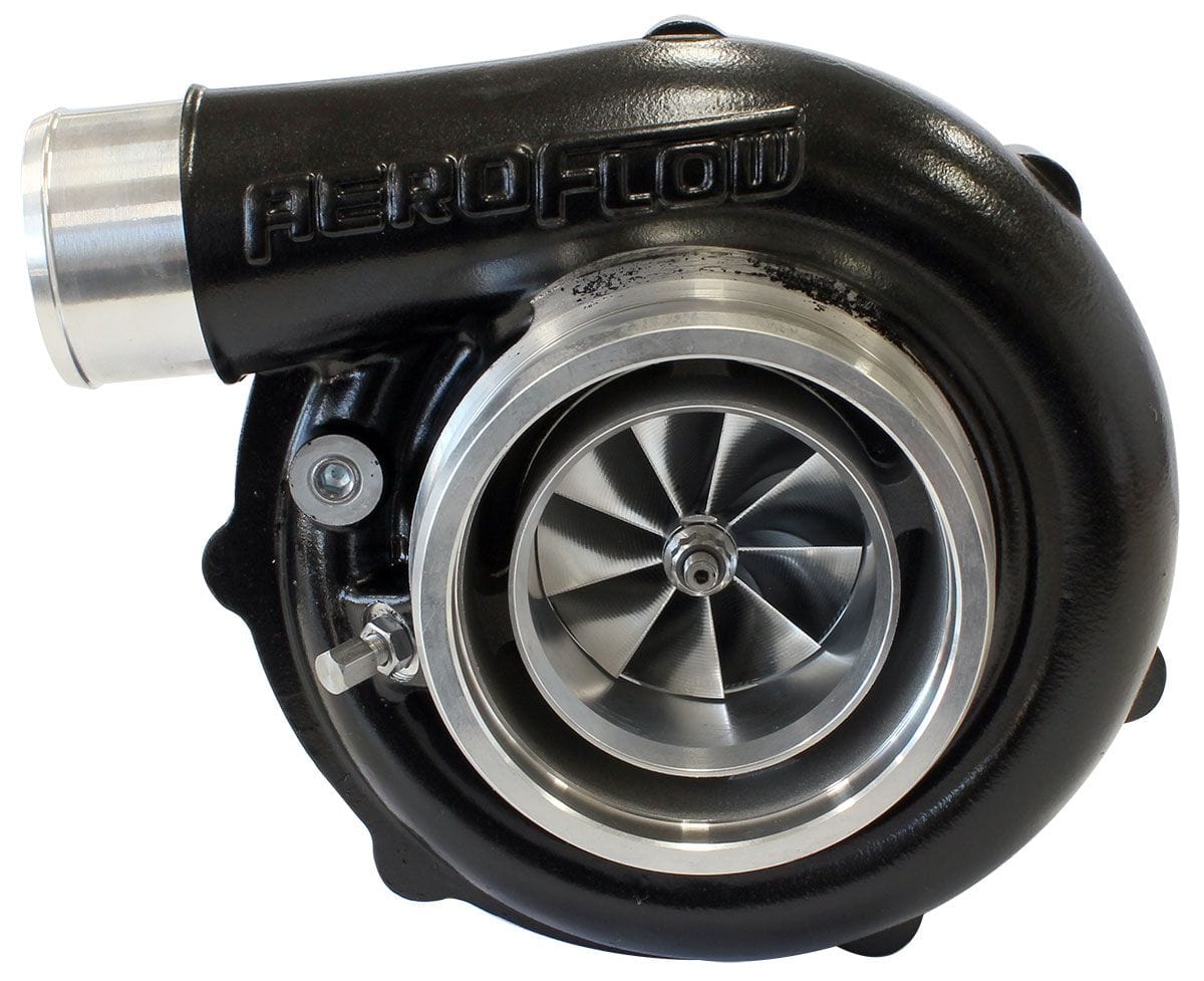 Aeroflow Performance External Wastegate, V-Band Inlet & Exhaust Flanges Aeroflow BOOSTED 6255 1.21 Reverse Rotation Turbocharger 900HP, Hi Temp Black Finish AF80 SR