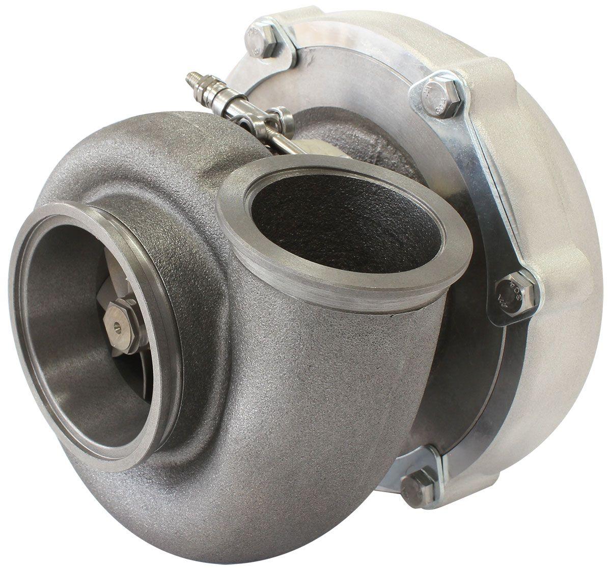 Aeroflow Performance External Wastegate, V-Band Inlet & Exhaust Flanges. Aeroflow BOOSTED 6262 .83 Reverse Rotation Turbocharger 900HP, Natural Cast Finish AF8005 SR