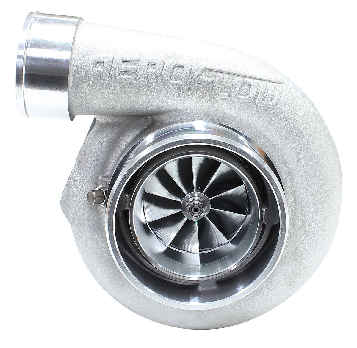 Aeroflow Performance External Wastegate, V-Band Inlet & Exhaust Flanges Aeroflow BOOSTED 6662 .83 Reverse Rotation Turbocharger 900HP, Natural Cast Finish AF8005 SR