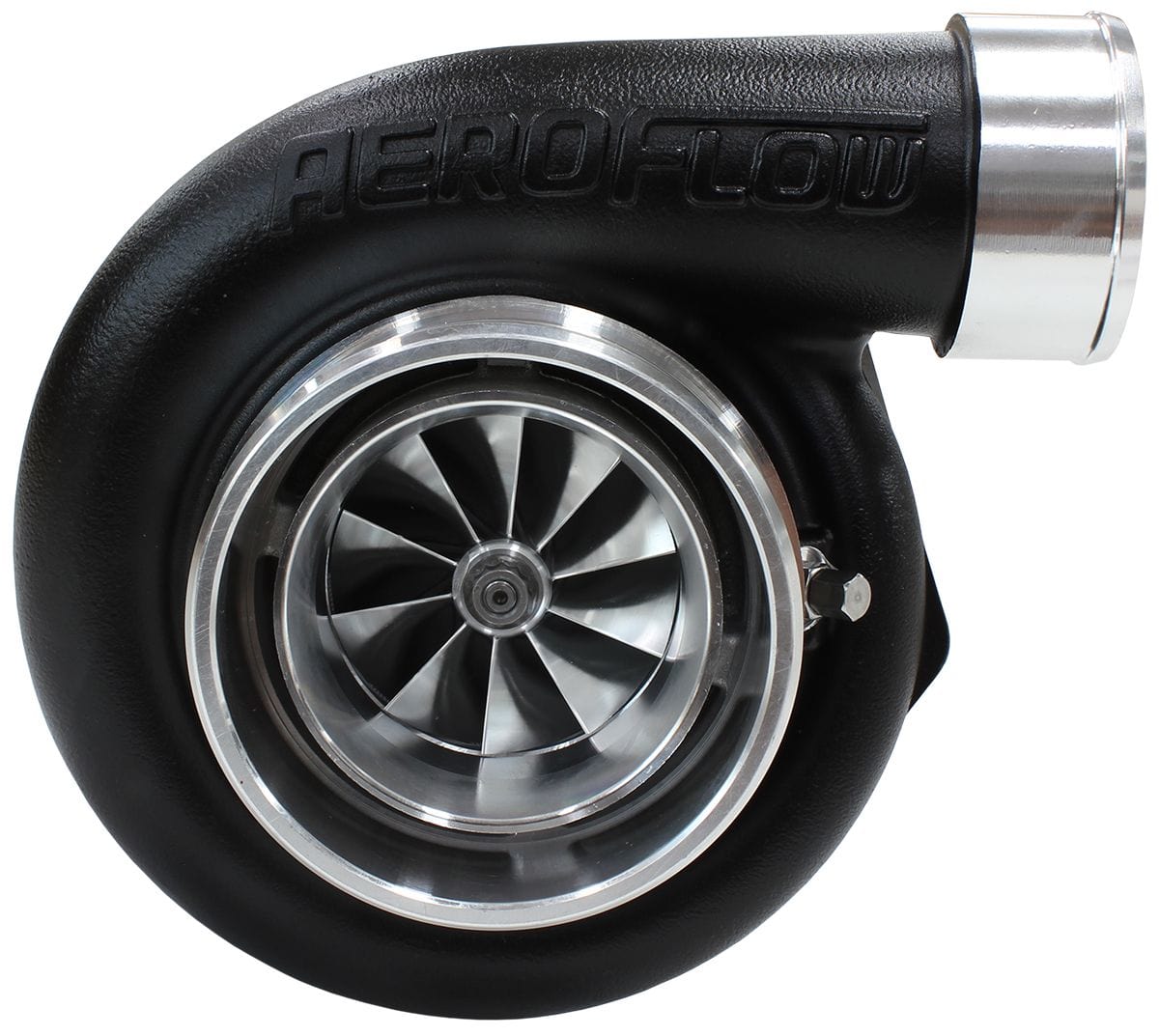 Aeroflow Performance External Wastegate, V-Band Inlet & Exhaust Flanges Aeroflow BOOSTED 6662 V-Band .82 Turbocharger 900HP, Hi Temp Black Finish AF8005-3020BLK SR