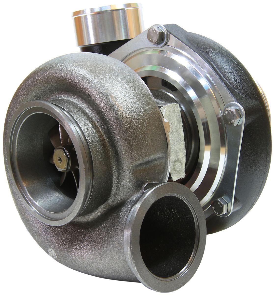 Aeroflow Performance External Wastegate, V-Band Inlet & Exhaust Flanges Aeroflow BOOSTED 6762 1.01 Reverse Rotation Turbocharger 950HP, Hi Temp Black Finish AF80 SR