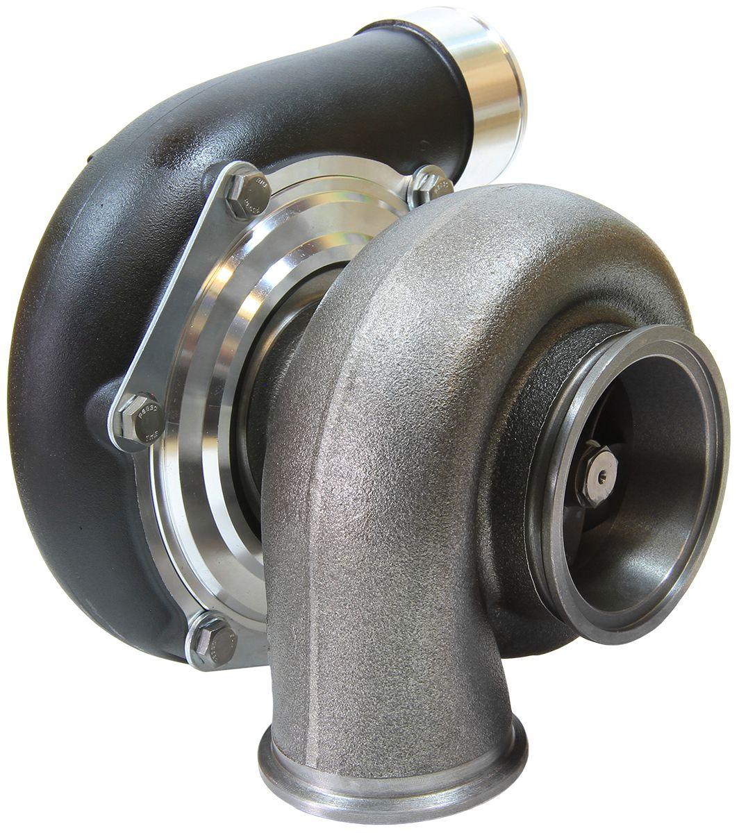 Aeroflow Performance External Wastegate, V-Band Inlet & Exhaust Flanges Aeroflow BOOSTED 6762 .83 Reverse Rotation Turbocharger 950HP, Hi Temp Black Finish AF800 SR