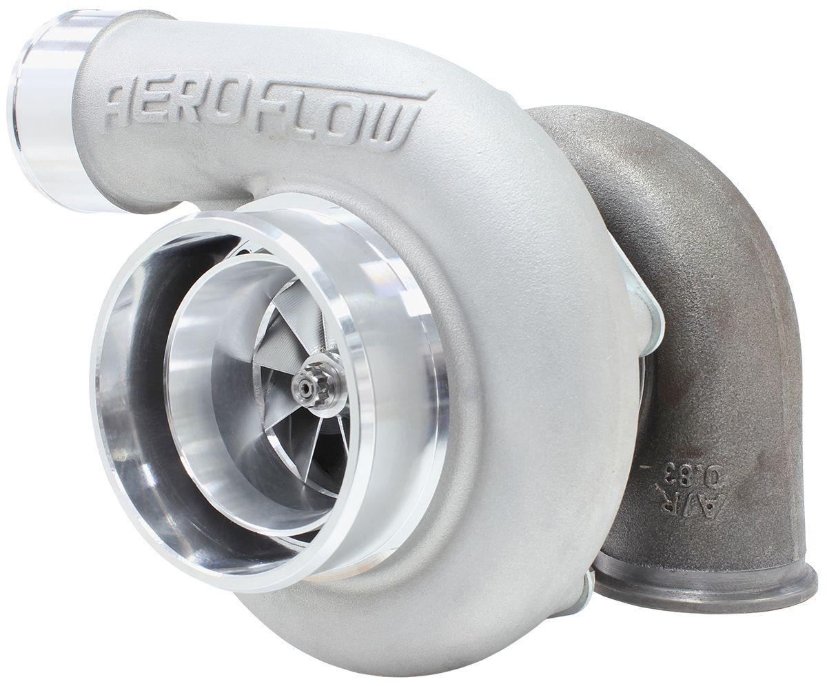 Aeroflow Performance External Wastegate, V-Band Inlet & Exhaust Flanges Aeroflow BOOSTED 6762 .83 Reverse Rotation Turbocharger 950HP, Natural Cast Finish AF8005 SR