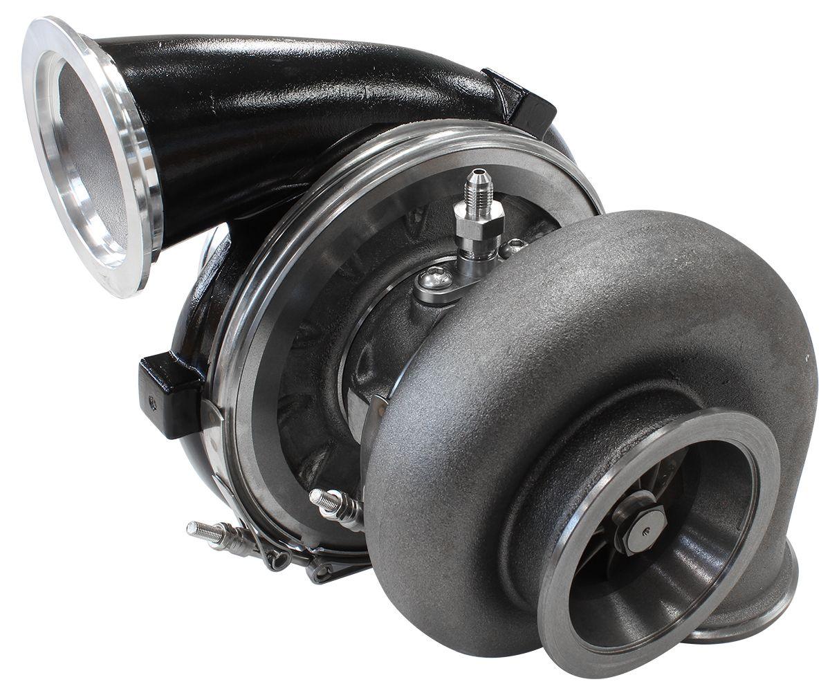 Aeroflow Performance External Wastegate, V-Band Inlet & Exhaust Flanges Aeroflow BOOSTED 7075 V-Band 1.16 Turbocharger 950HP, Hi Temp Black Finish AF8005-4014BLK SR