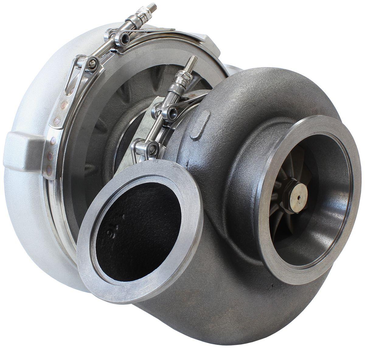 Aeroflow Performance External Wastegate, V-Band Inlet & Exhaust Flanges Aeroflow BOOSTED 7075 V-Band 1.16 Turbocharger 950HP, Natural Cast Finish AF8005-4014 SR