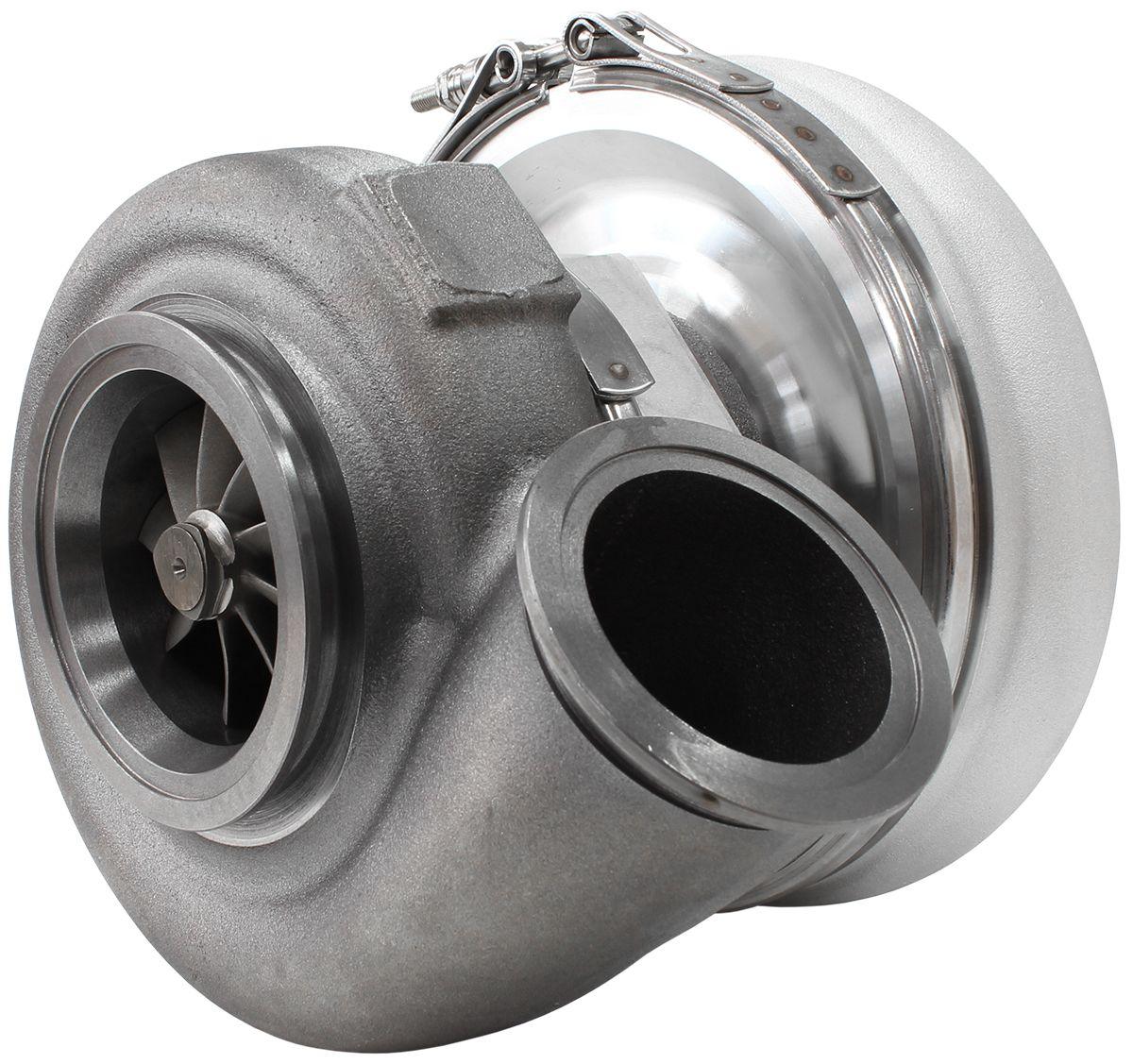 Aeroflow Performance External Wastegate, V-Band Inlet & Exhaust Flanges Aeroflow BOOSTED 7375 1.01 Reverse Rotation Turbocharger 1200HP, Natural Cast Finish AF80 SR