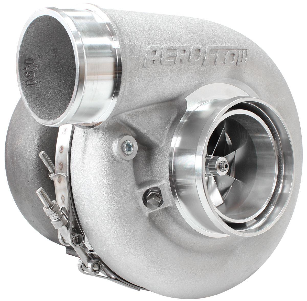 Aeroflow Performance External Wastegate, V-Band Inlet & Exhaust Flanges Aeroflow BOOSTED 7375 1.28 Reverse Rotation Turbocharger 1200HP, Natural Cast Finish AF80 SR
