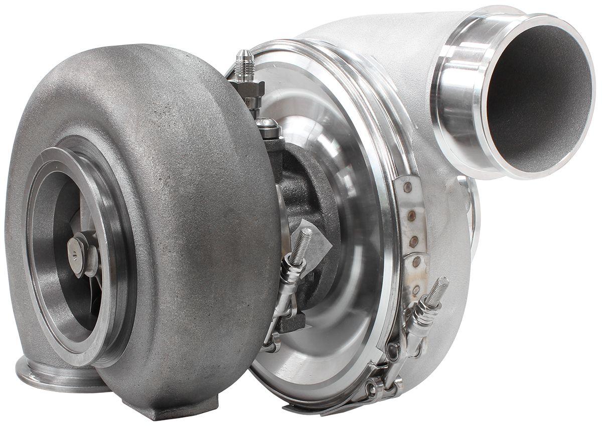 Aeroflow Performance External Wastegate, V-Band Inlet & Exhaust Flanges Aeroflow BOOSTED 7375 1.28 Reverse Rotation Turbocharger 1200HP, Natural Cast Finish AF80 SR