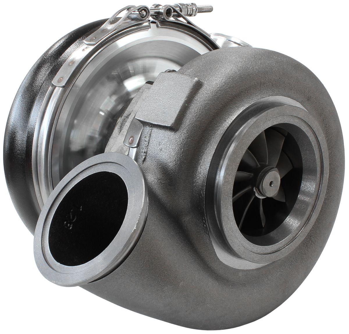 Aeroflow Performance External Wastegate, V-Band Inlet & Exhaust Flanges Aeroflow BOOSTED 7375 V-Band 1.15 Turbocharger 1200HP, Hi Temp Black Finish AF8005-4008BL SR