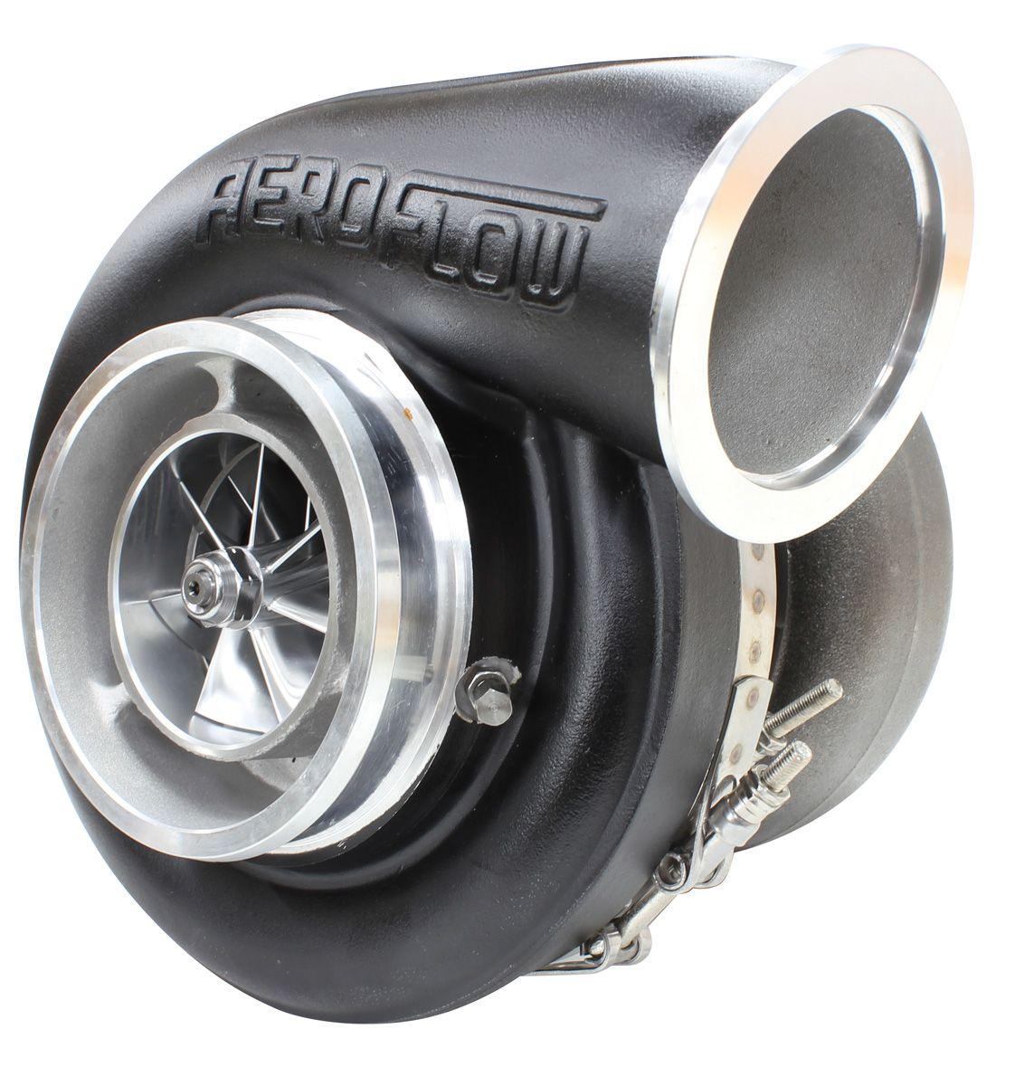 Aeroflow Performance External Wastegate, V-Band Inlet & Exhaust Flanges Aeroflow BOOSTED 7588 V-Band 1.31 Turbocharger 1500HP, Hi Temp Black Finish AF8006-6002BL SR