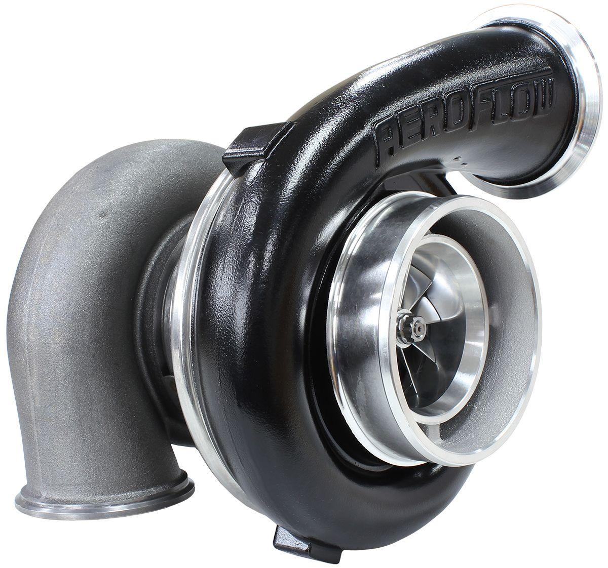 Aeroflow Performance External Wastegate, V-Band Inlet & Exhaust Flanges Aeroflow BOOSTED 7675 V-Band 1.16 Turbocharger 1120HP, Hi Temp Black Finish AF8005-4013BL SR