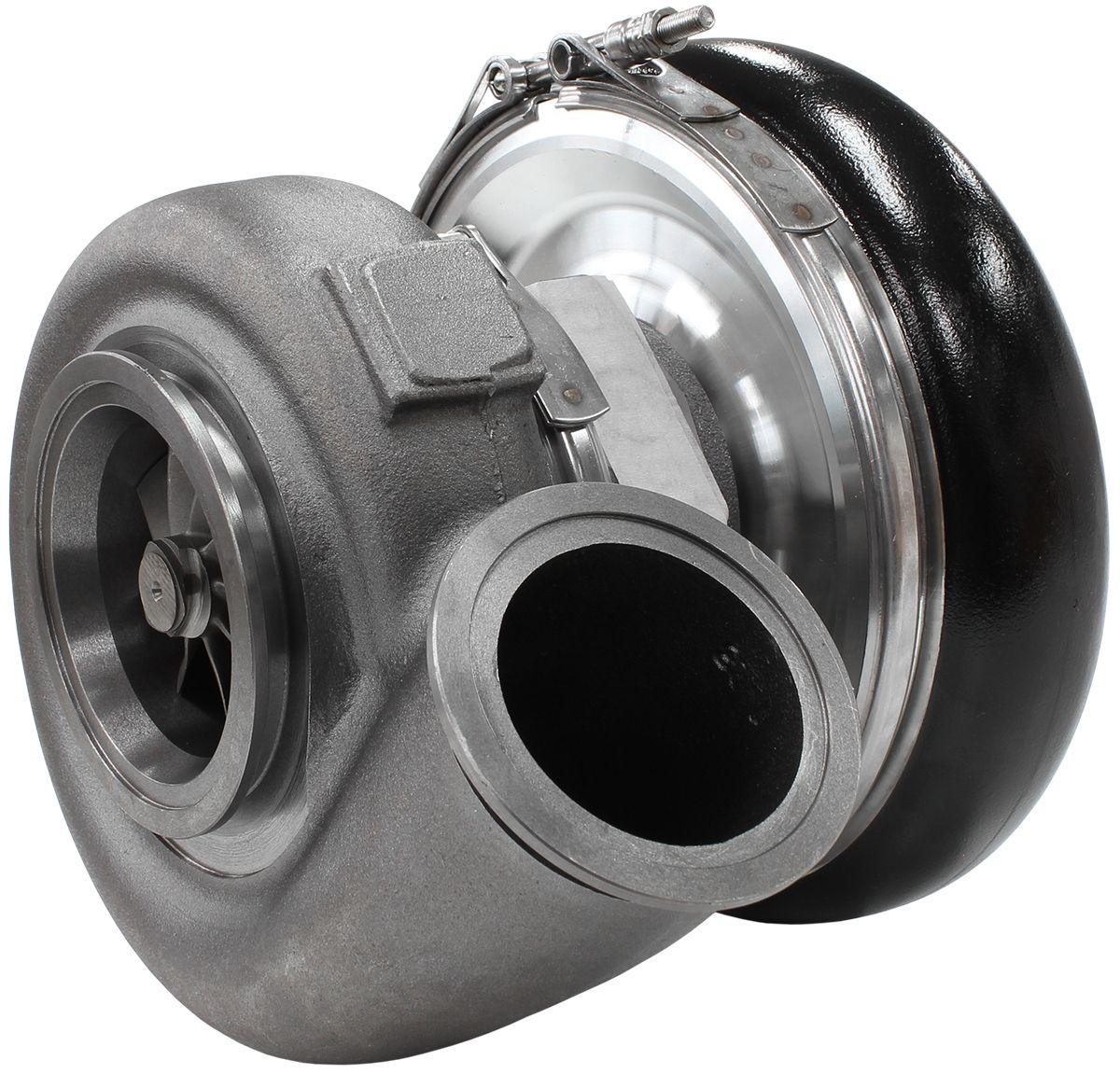 Aeroflow Performance External Wastegate, V-Band Inlet & Exhaust Flanges Aeroflow BOOSTED 7975 1.28 Reverse Rotation Turbocharger 1450HP, Hi Temp Black Finish AF8 SR