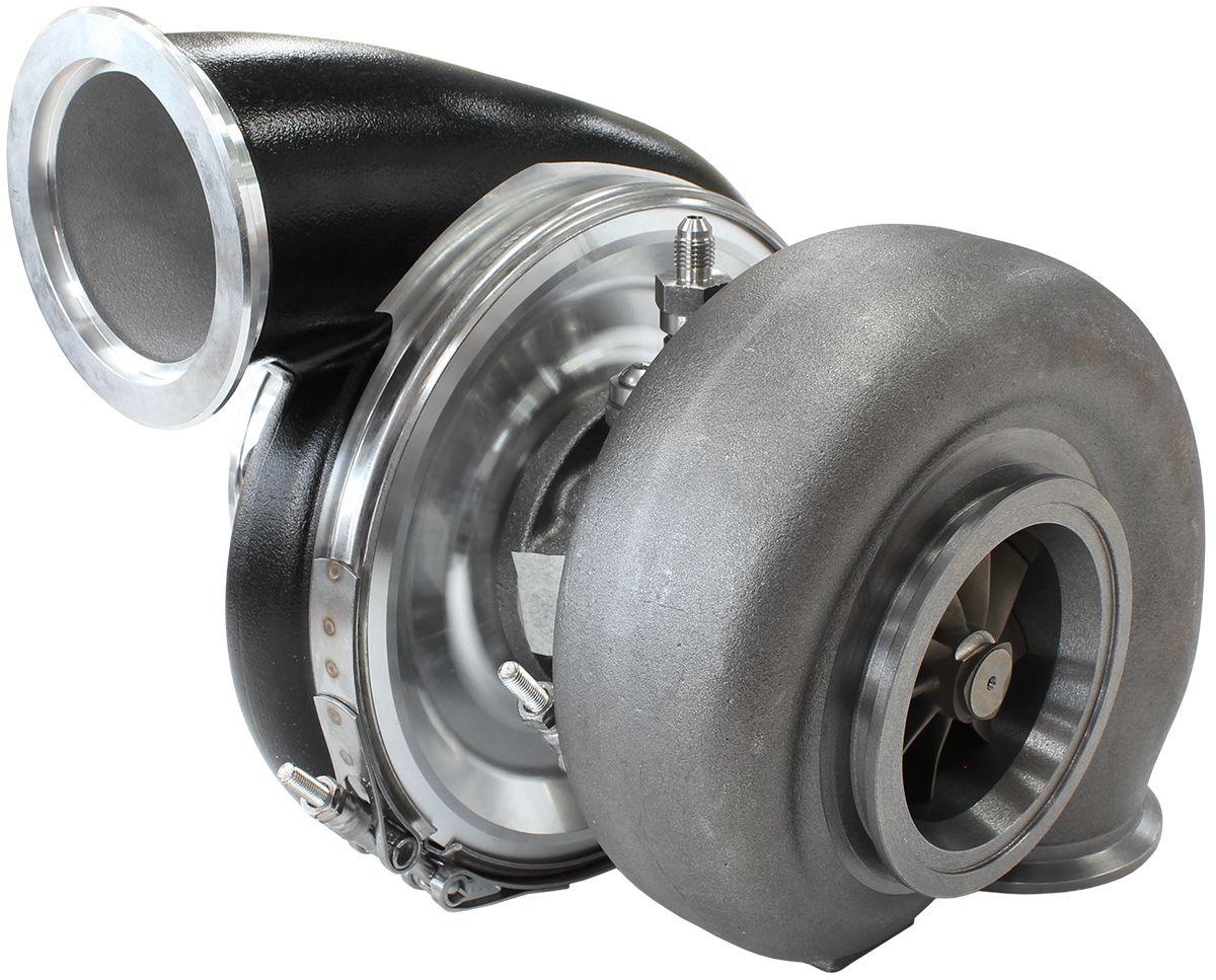 Aeroflow Performance External Wastegate, V-Band Inlet & Exhaust Flanges Aeroflow BOOSTED 7975 V-Band 1.15 Turbocharger 1450HP, Hi Temp Black Finish AF8005-4011BL SR