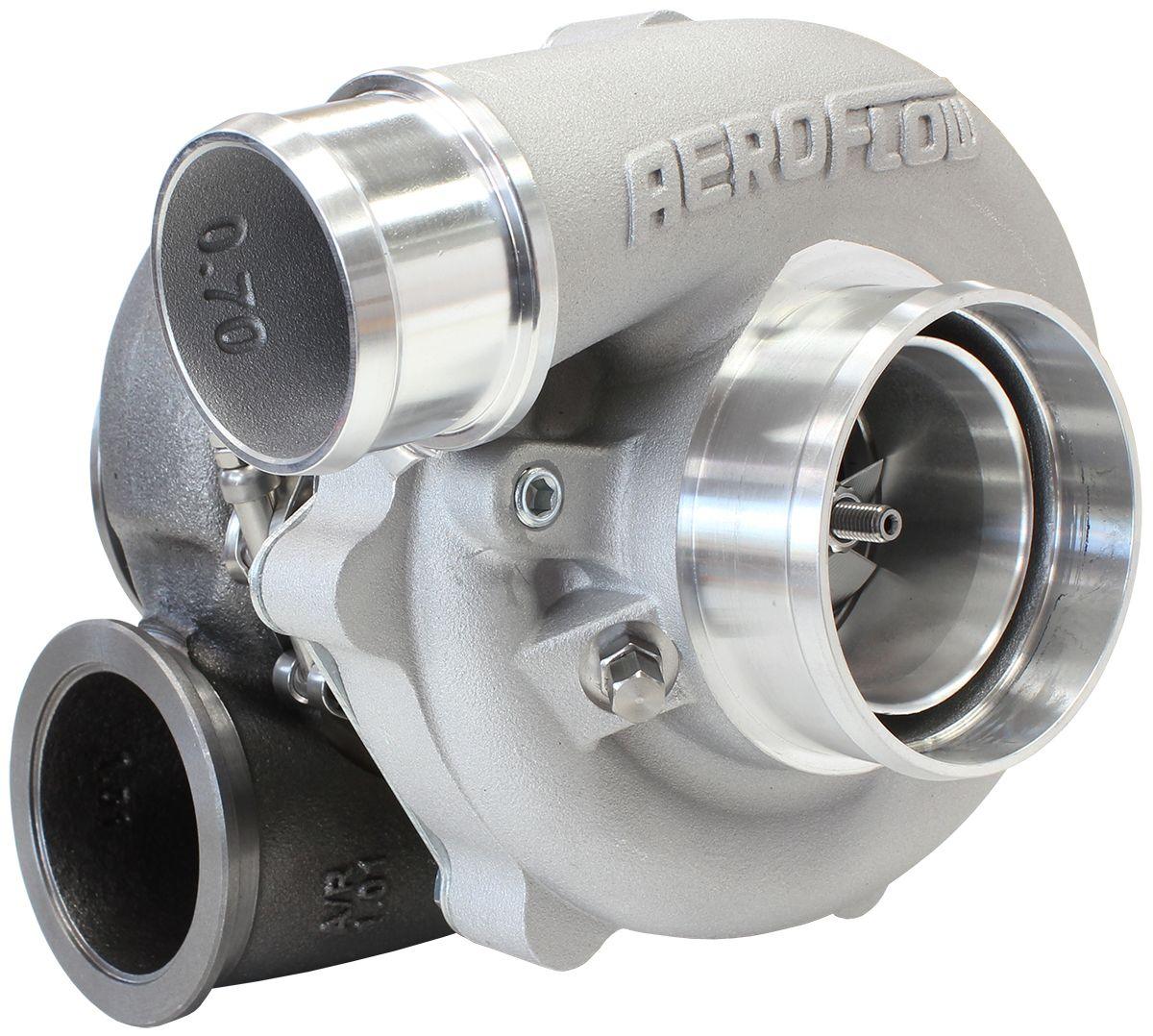Aeroflow Performance External Wastegate, V-Band Inlet & Exhaust Flanges Aeroflow BOOSTED B5455 1.01 Reverse Rotation Turbocharger 660HP, Natural Cast Finish AF80 SR