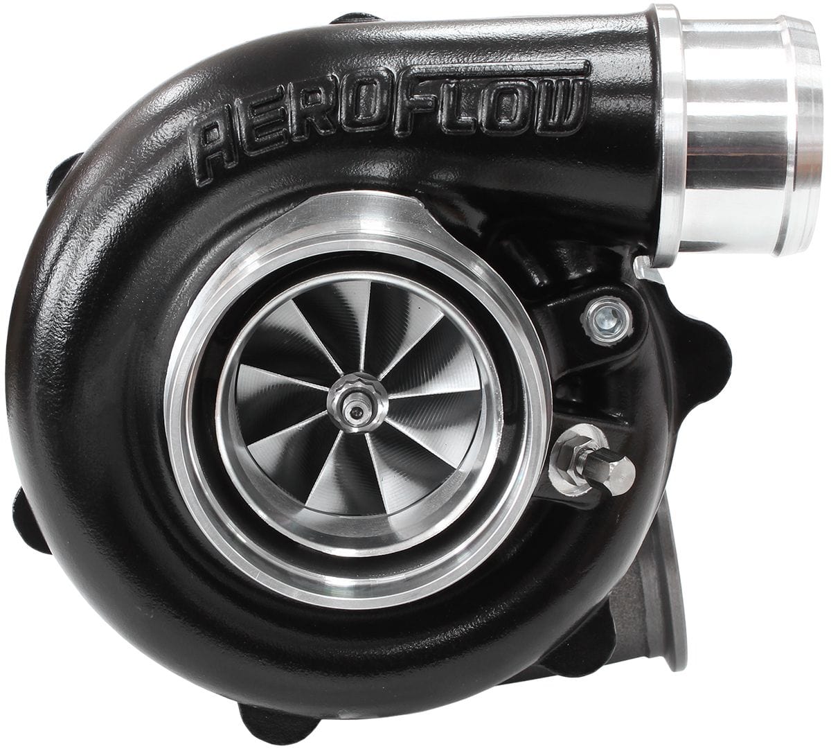 Aeroflow Performance External Wastegate, V-Band Inlet & Exhaust Flanges Aeroflow BOOSTED B5455 1.01 Turbocharger 660HP, Hi Temp Black Finish AF8005-3041BLK SR
