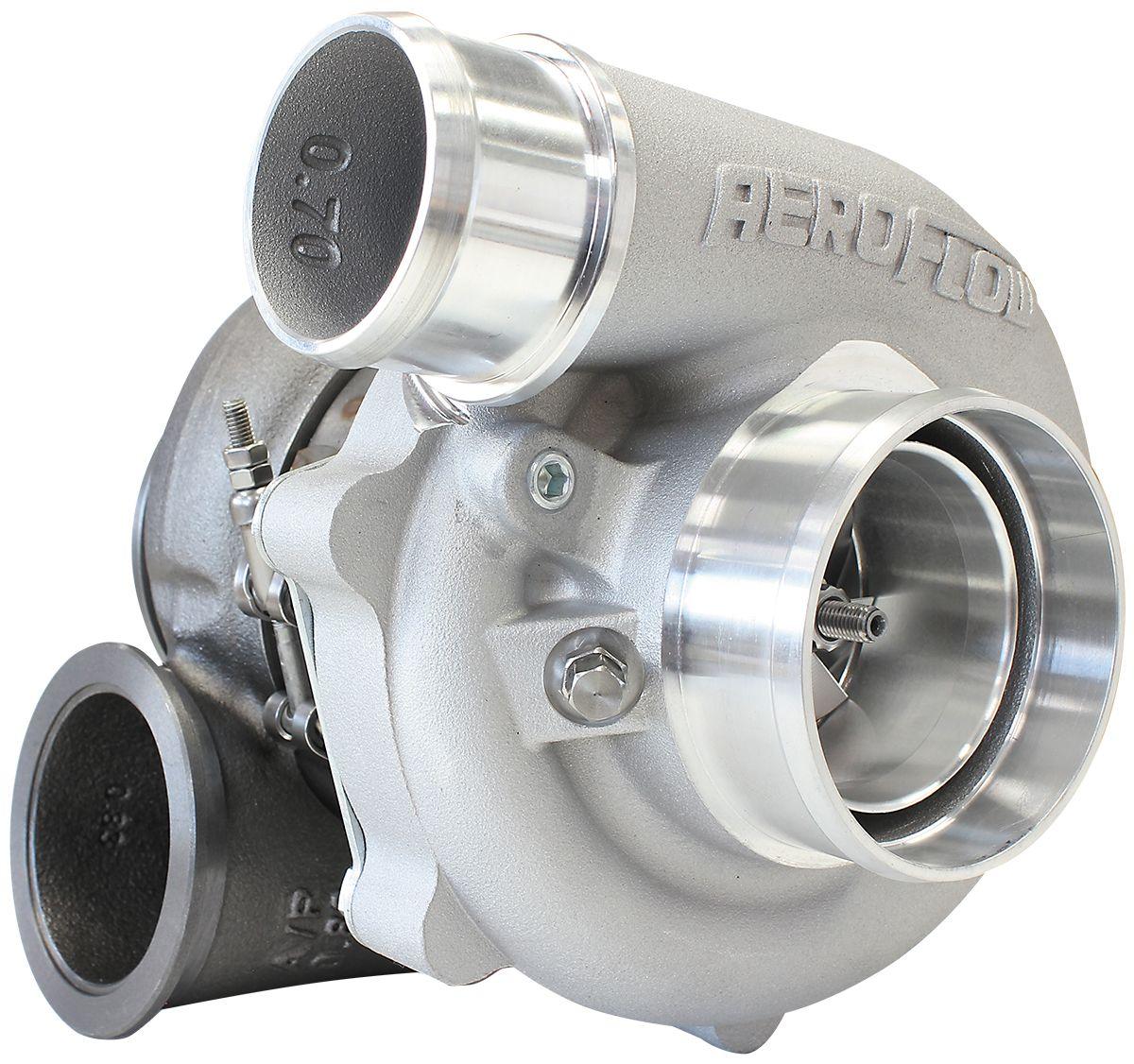 Aeroflow Performance External Wastegate, V-Band Inlet & Exhaust Flanges Aeroflow BOOSTED B5455 .83 Reverse Rotation Turbocharger 660HP, Natural Cast Finish AF800 SR