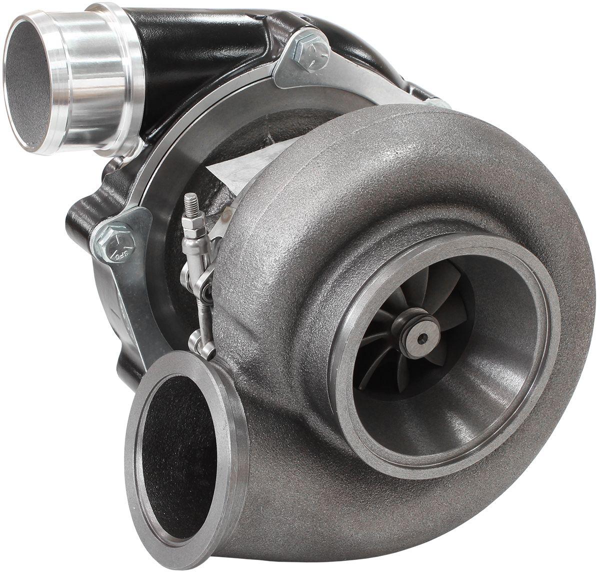 Aeroflow Performance External Wastegate, V-Band Inlet & Exhaust Flanges Aeroflow BOOSTED B5455 .83 Turbocharger 660HP, Hi Temp Black Finish AF8005-3040BLK SR