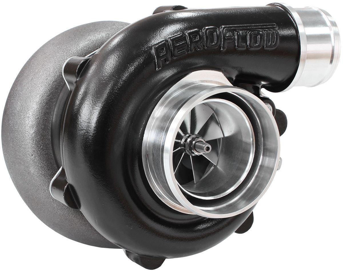 Aeroflow Performance External Wastegate, V-Band Inlet & Exhaust Flanges Aeroflow BOOSTED B5455 .83 Turbocharger 660HP, Hi Temp Black Finish AF8005-3040BLK SR