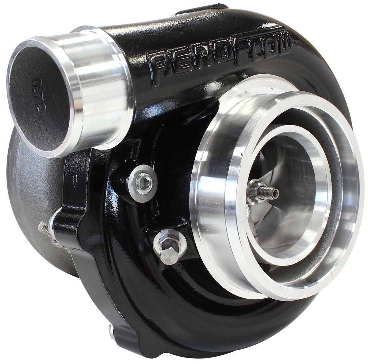 Aeroflow Performance External Wastegate, V-Band Inlet & Exhaust Flanges Aeroflow BOOSTED B5855 .83 Reverse Rotation Turbocharger 770HP, Hi Temp Black Finish AF80 SR
