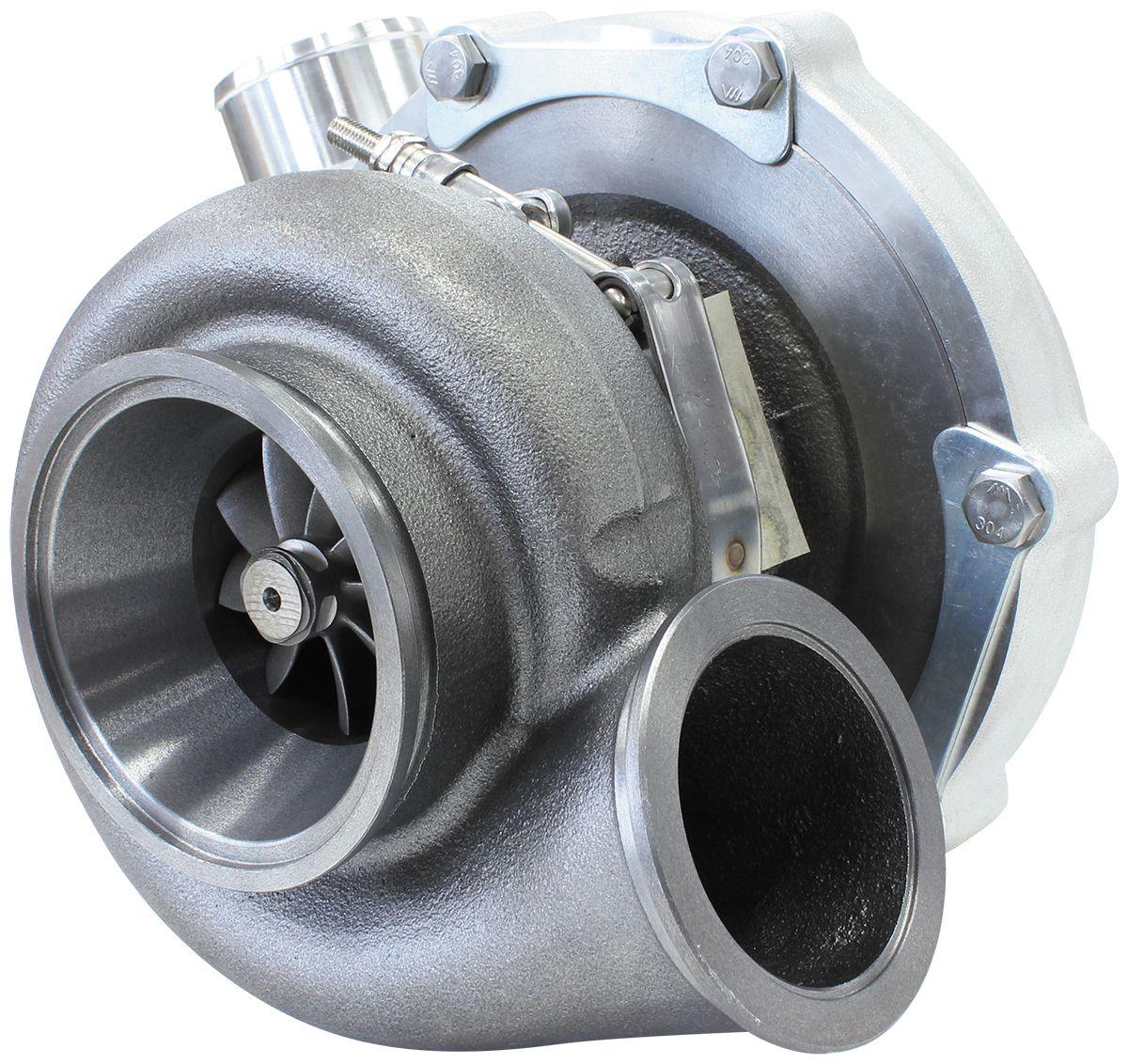 Aeroflow Performance External Wastegate, V-Band Inlet & Exhaust Flanges Aeroflow BOOSTED B5855 .83 Reverse Rotation Turbocharger 770HP, Natural Cast Finish AF800 SR