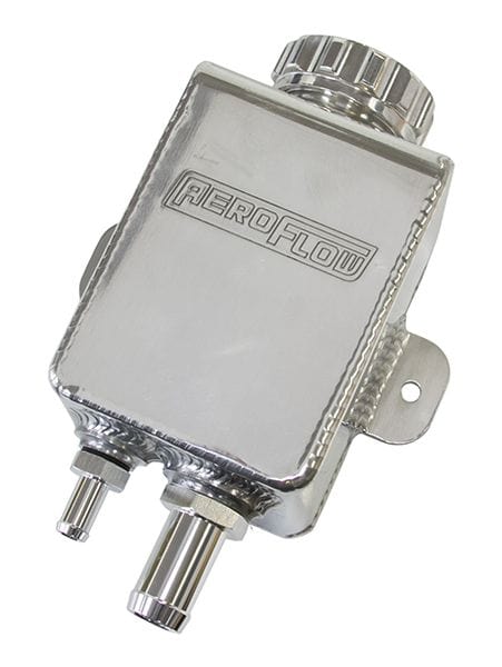 Aeroflow Performance Fabricated Tanks Polished Aeroflow Fabricated Square Power Steering Reservoir - AF77-1025 SR