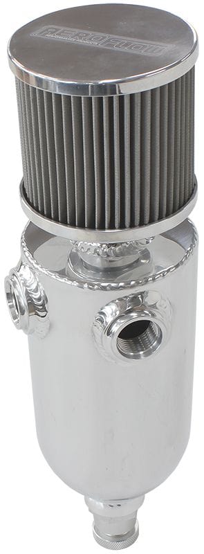 Aeroflow Performance Fabricated Tanks Polished Aeroflow Universal Breather Tank AF77-1030 SR