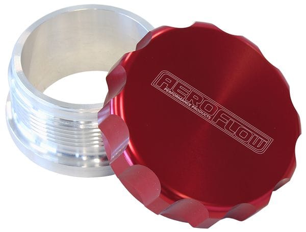Aeroflow Performance Fabrication 2.5" / Red Billet Aluminium Weld-On Filler with Cap SR