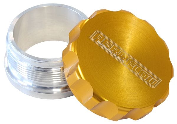 Aeroflow Performance Fabrication 2" / Gold Billet Aluminium Weld-On Filler with Cap SR