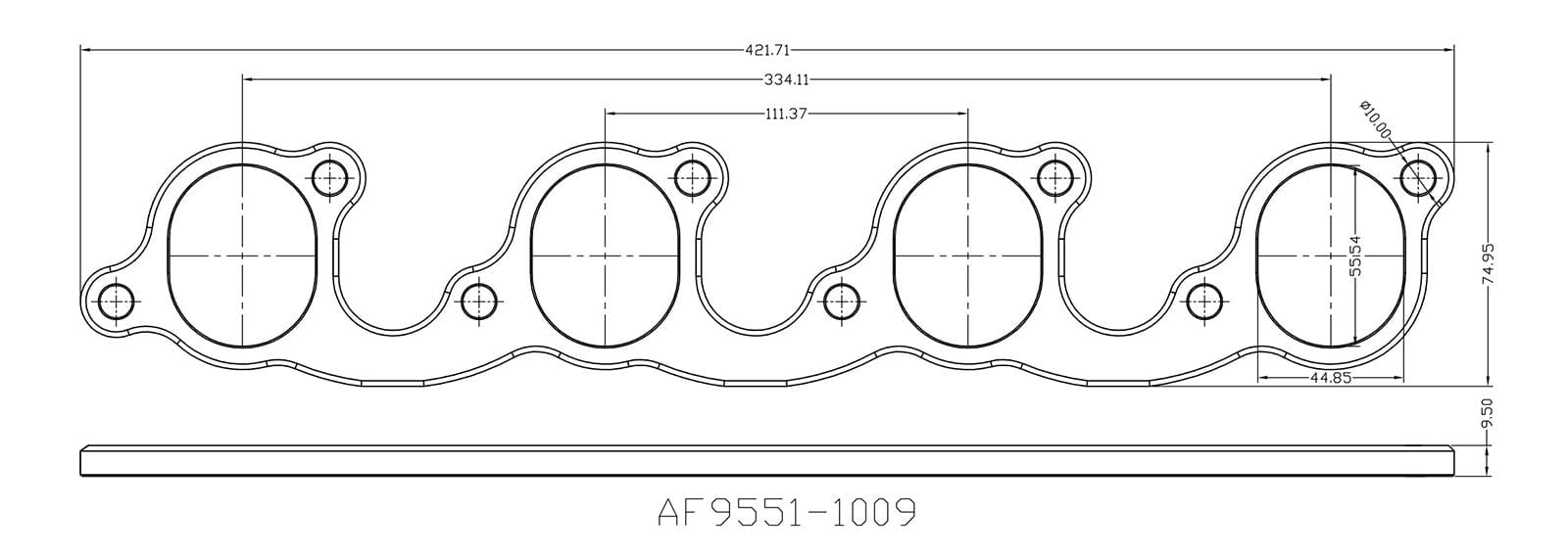 Aeroflow Performance Fabrication AF9551-1009 Header Flange Suit Ford 302-351 Cleveland, Oval Port 2" (Edelbrock Heads) SR