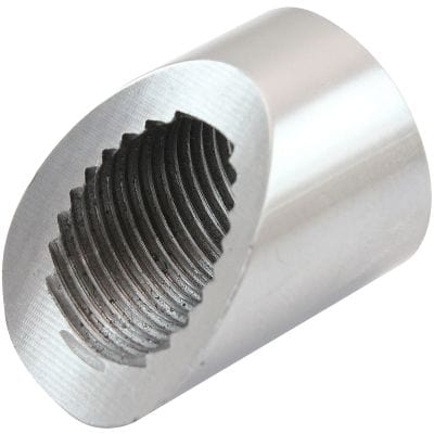 Aeroflow Performance Fabrication & Fasteners Aeroflow 45 Degree Angled & Notched Weld-On M12 x 1.25mm Oxygen Sensor Bung AF987-M12 SR