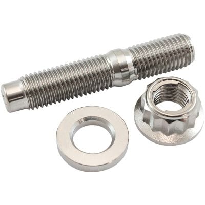 Aeroflow Performance Fabrication & Fasteners Aeroflow M10 x 1.25mm Titanium Stud, 12 Point Locking Nut and Washer Kit AF55-2013 SR