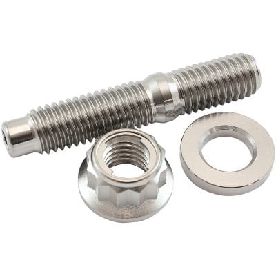 Aeroflow Performance Fabrication & Fasteners Aeroflow M10 x 1.50mm Titanium Stud, 12 Point Locking Nut and Washer Kit AF55-2014 SR