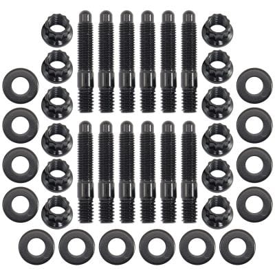 Aeroflow Performance Fabrication & Fasteners Aeroflow Universal Valve Cover Stud Kit 1/4-20" OAL 1.50", Pack of 12 - BlackFinish AF37-1501 SR