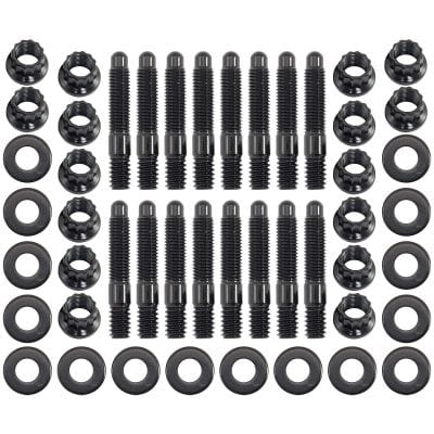 Aeroflow Performance Fabrication & Fasteners Aeroflow Universal Valve Cover Stud Kit 1/4-20" OAL 1.50", Pack of 16 - BlackFinish AF37-1503 SR