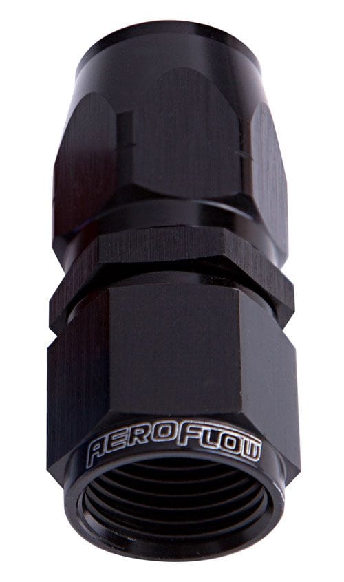 Aeroflow Performance Fittings 10 / Black 500 / 550 Series Cutter Style Full Flow Swivel Straight Hose End SR