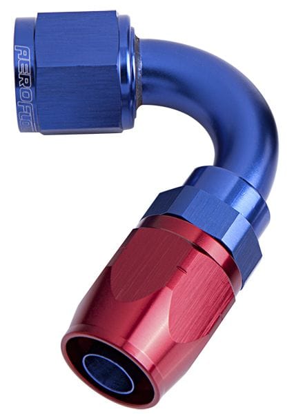 Aeroflow Performance Fittings 10 / Red/Blue 500 Series Cutter Swivel 120° Hose End. Suits 100 & 450 Series Hose SR