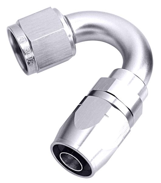 Aeroflow Performance Fittings 16 / Silver 500 Series Cutter Swivel 150° Hose End. Suits 100 & 450 Series Hose SR