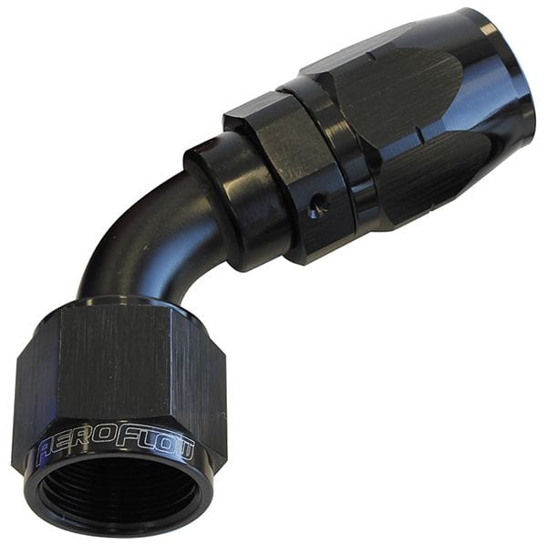 Aeroflow Performance Fittings 20 / Black 500 Series Cutter Swivel 60° Hose End. Suits 100 & 450 Series Hose SR