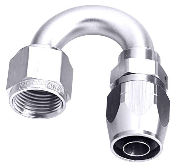 Aeroflow Performance Fittings 6 / Silver 500 Series Cutter Swivel 180° Hose End. Suits 100 & 450 Series Hose SR