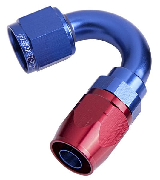 Aeroflow Performance Fittings 8 / Red/Blue 500 Series Cutter Swivel 150° Hose End. Suits 100 & 450 Series Hose SR