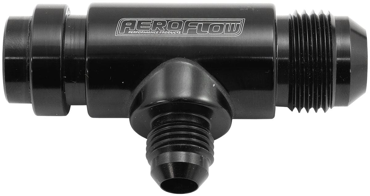 Aeroflow Performance FORD BARRA WATER PUMP TEE PRES (AF64-4045BLK) SR