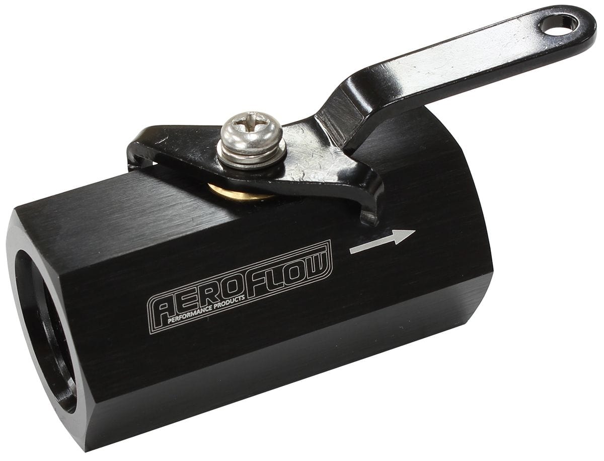 Aeroflow Performance Fuel System 10 / Black Female Shut Off Valve- AF1001 SR