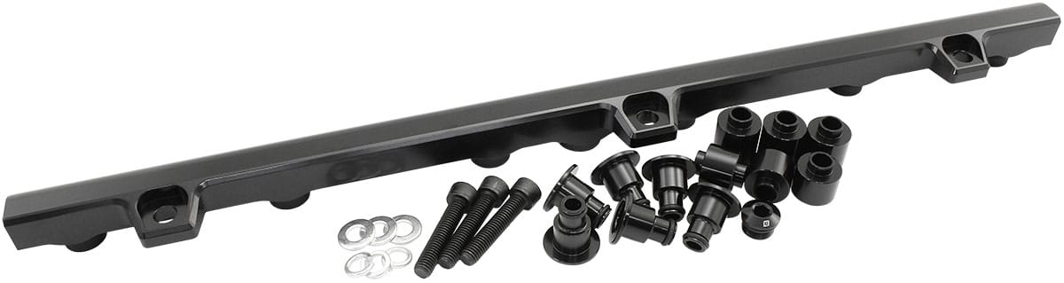 Aeroflow Performance Fuel System Aeroflow Toyota 2JZ-GE Billet EFI Fuel Rail - Black AF64-2260BLK SR